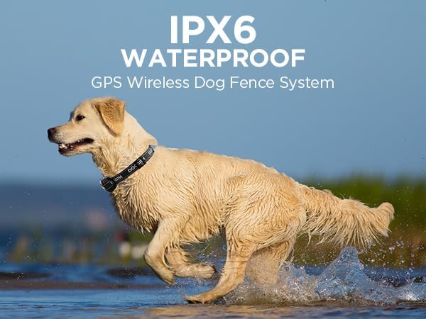 Wireless Dog Fence, GPS Dog Collar with 3 Warning Modes, Pet Containment System with Real-time Signal Updates, Electric Dog Fence Collar with Wide Adjustable Range for Most of Dogs