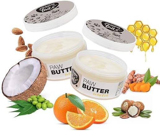 Wagging Tails 6-in-1 Paw Butter for Dogs & Cats, 1.76 fl oz (Pack of 2) Turmeric & Honey-Infused Lick-Safe Balm | Relieves Elbow & Paw Discomfort, Repairs Cracks, Moisturizes Pads & Softens Snouts