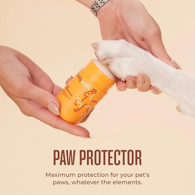 WagWell Paw Protector – Vet-Approved, Microbiome-Friendly, Dermatologist Tested – Natural Dog Paw Balm & Nose Balm – Made from Natural Lick-Safe Ingredients to Hydrate, Condition & Protect Pet Paws