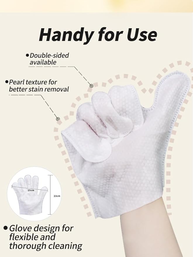 20 PCS Pet Glove Wipe, Cleaning Glove for Dog and Cat, Fur Face, Ear, Eye, Paws Cleaning Wipes, Pet Wash Free Gloves, Cleaning Grooming Wipes for Daily Care and Traveling, No Rinse, Gentle, Thickened
