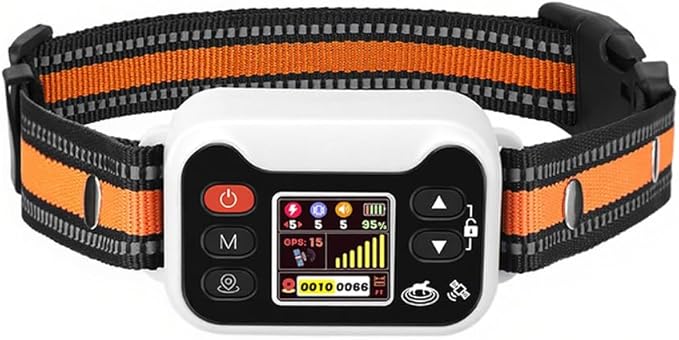 GPS Dog Collar with 3 Correction Mode,Wireless Dog Fence System with Open Outdoor,Range 25-6560 FT, IPX7 Waterproof (Orange White)