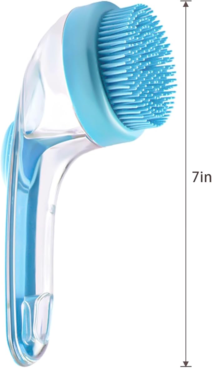 Pet Bath Brush,Dog Shampoo Brush Bubble Maker,New 2 in 1 Dog Bath Brush with Built-in Shampoo Dispenser,Bathing Dog Grooming Massage Brush for Showering Long and Short Haired Dogs and Cats(yellow)