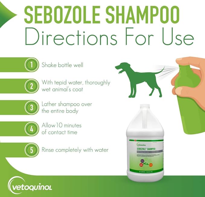Vetoquinol Sebozole Shampoo with Miconazole Nitrate 2% and Chloroxylenol 1%, 128oz