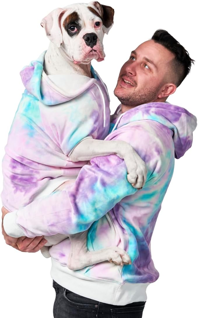 Spark Paws Human Hoodie - Premium Quality, Buttery Soft, Superior Comfort and Fit, Calming Fleece Interior, Suitable for All Styles – 90s Retro Sky Dye - XL