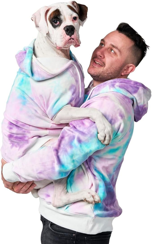 Spark Paws Human Hoodie - Premium Quality, Buttery Soft, Superior Comfort and Fit, Calming Fleece Interior, Suitable for All Styles – 90s Retro Sky Dye - XL