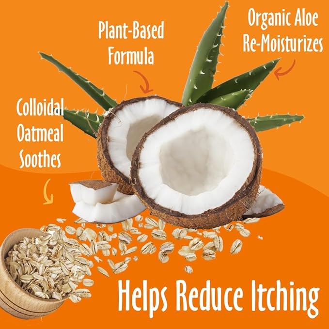 earthbath, Oatmeal & Aloe Dog Shampoo - Oatmeal Shampoo For Dogs, Itchy, Dry Skin Relief, Dog Wash, Made in USA, Cruelty Free, Fragrance Free Pet Shampoos - 128 Oz (1 Pack)