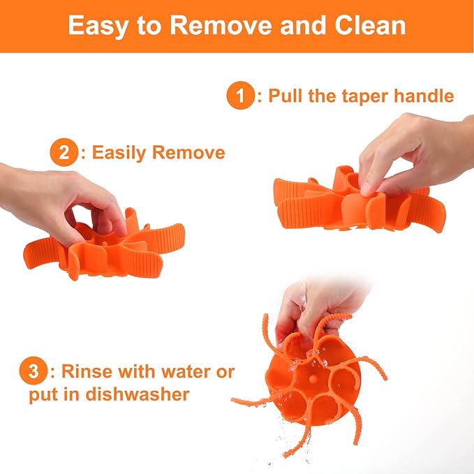 Dog Slow Feeder Bowls Silicone Spiral Pet Food Feeder Insert to Slow Down Eating for Large Medium Small Breed Dogs Perfect with Stainless Steel Glass Ceramic Pet Bowls (Orange)