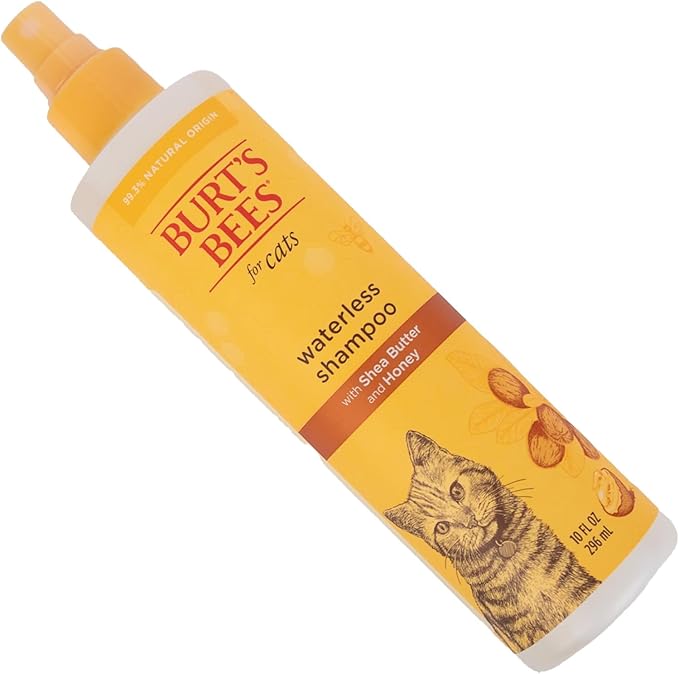 Burt's Bees for Pets Waterless Cat Grooming Spray with Shea Butter and Honey, 99.3% Natural Origin Formulas, Cats Dry Shampoo, Kitten Supplies, 6pk, 10oz