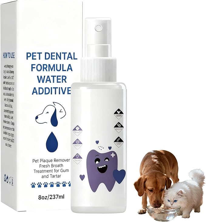 Dental Plus,Natural Odorless,Flavorless Formula to Fight Tartar,for Dental Water Additive,Promote Healthy Gums & Freshen Breath Easy Daily Use for All Pet