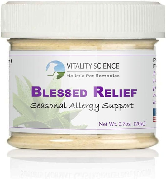 Vitality Science Blessed Relief for Dogs | Seasonal Allergy Support | Soothes Skin Problems | Normal Respiratory Function | Reduces Inflammation | Boosts Immune Health (20g)