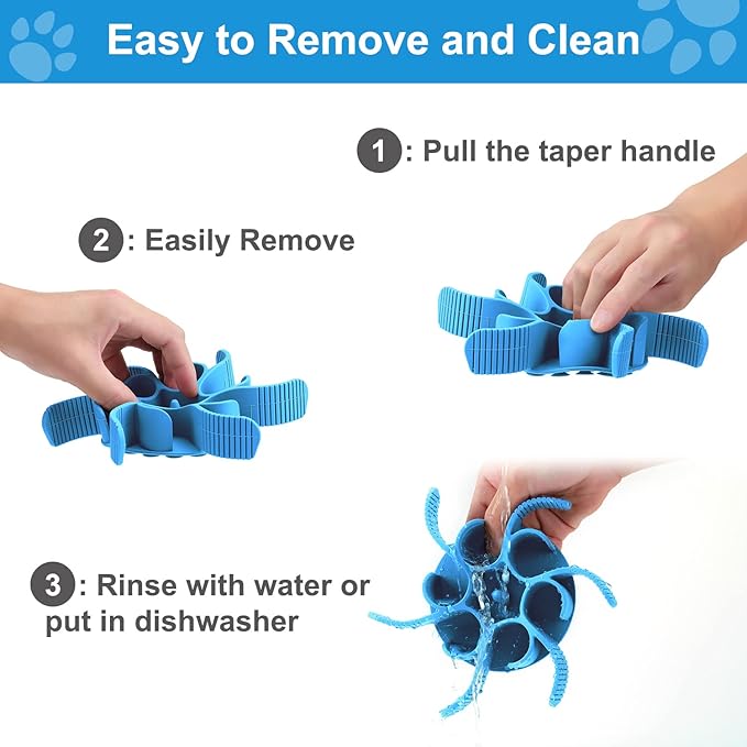 Dog Slow Feeder Bowls Silicone Spiral Pet Food Feeder Insert to Slow Down Eating for Large Medium Small Breed Dogs Perfect with Stainless Steel Glass Ceramic Pet Bowls (Blue)