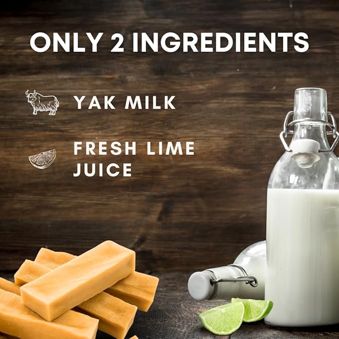 Yak Cheese Himalayan Dog Chews – Long-Lasting Natural Chews for Aggressive Chewers – 2-Ingredient, High Protein, Odorless, Dental Health Treats for Dogs (Large, 4 Pack)