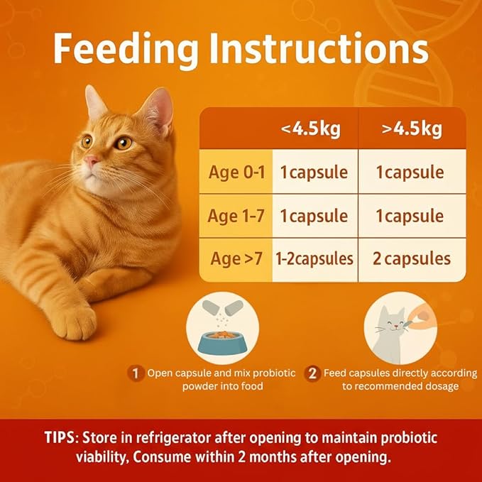 Dr. Kiwi O'dogcat Probiotics for Cats | Support Gut Health, Diarrhea, Digestive Health & Seasonal Allergies