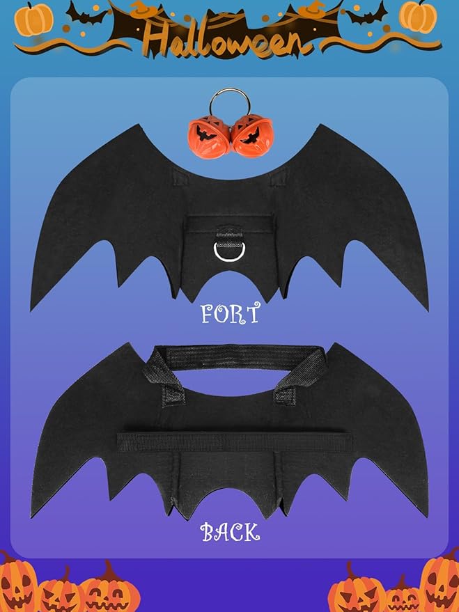 Halloween Dog Bat Wings Costume, Pet Halloween Cosplay Party Dress Up Costume for Dogs and Cats (X-Large)