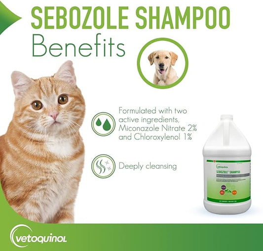 Vetoquinol Sebozole Shampoo with Miconazole Nitrate 2% and Chloroxylenol 1%, 128oz