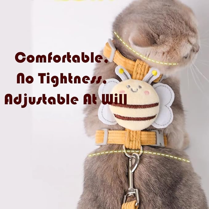 Cat Harness and Leash Set, Cat Harness Escape Proof, Rabbit Harness and Leash Set, Costumes for Cats and Bunny (A, Small)