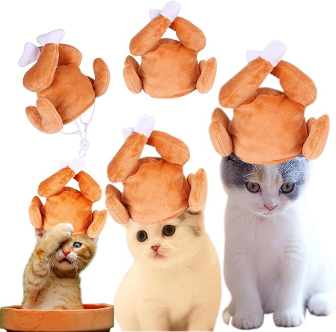 Thanksgiving Turkey Drumstick Hat for Cat, Pet Halloween Thanksgiving Turkey Costumes Dog Cat Ornament