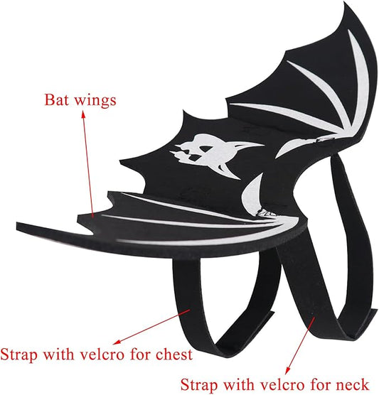 Pet Cat Bat Wings for Halloween Party Decoration, Dog Cosplay Bat Costume,Puppy and Cat Dress Up Accessories (White Ghost, Small)