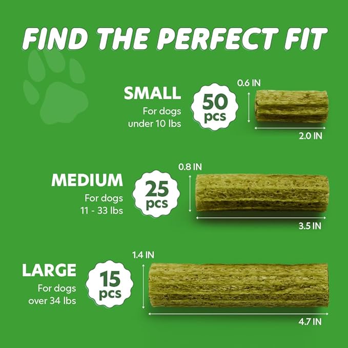 SuperPaw Dental Chews for Dogs - Healthy Dog Dental Treats for Teeth and Gums, Natural Chew Toy Alternative, Teeth & Gum Cleaning - Large, Seaweed, Pack of 1