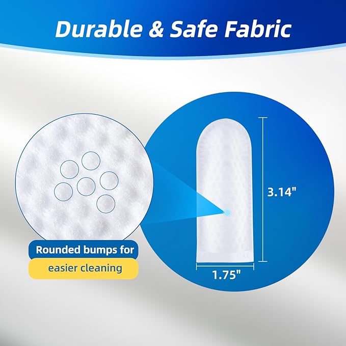 Dog Dental Wipes for Teeth Cleaning - Dog Tooth Wipes & Finger Toothbrush for Dogs, Waterless Formula Helps Fight Plaque and Tartar, Freshens Breath, Easy No-Rinse Oral Care (60 Count)