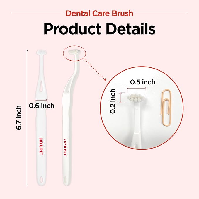 JAYU PET Dental Care Brush (Soft Bristles) 3ea - Dog Toothbrush, Cat Toothbrush, Dental Care for Kitten and Small Dogs, Removing Old Plaque and Tartar, Cat Teeth Brushing & Easy Cleaning