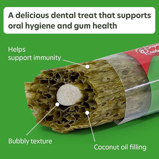 SuperPaw Dental Chews for Dogs - Healthy Dog Dental Treats for Teeth and Gums, Natural Chew Toy Alternative, Teeth & Gum Cleaning - Small, Seaweed, Pack of 1
