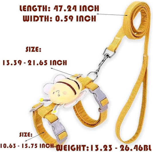 Cat Harness and Leash Set, Cat Harness Escape Proof, Rabbit Harness and Leash Set, Costumes for Cats and Bunny (A, Large)