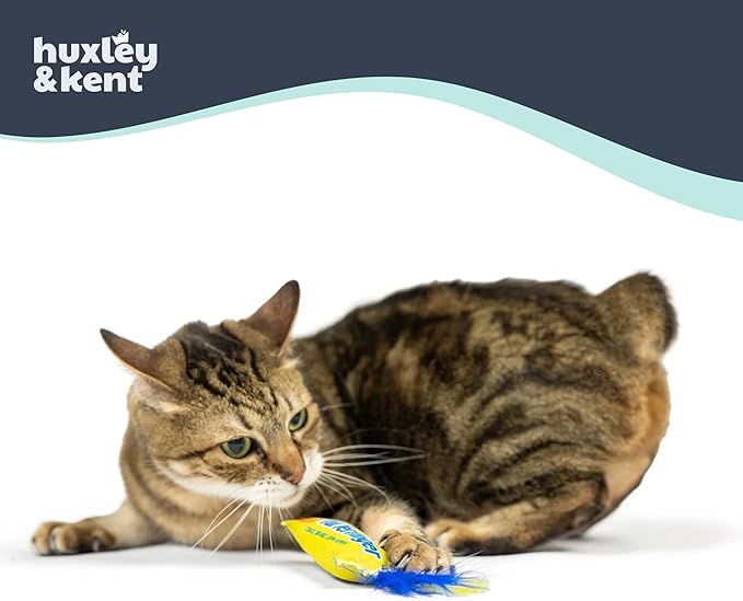 Huxley & Kent Plush Cat Toy - Interactive Catnip Toy for Cats & Kittens - Soft with Crinkle & Catnip - Fun Indoor Play - Flufferfinger