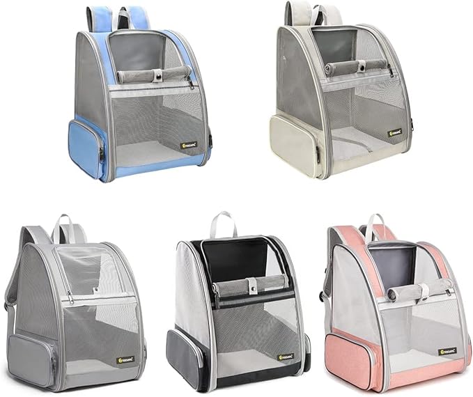 Texsens Pet Backpack Carrier for Small Cats Dogs | Ventilated Design, Safety Straps, Buckle Support, Collapsible | Designed for Travel, Hiking & Outdoor Use (Blue)