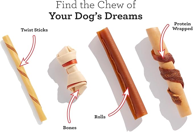 DreamBone Twist Sticks, Made With Real Bacon And Cheese Flavor, Rawhide-Free Chews For Dogs, 50 Count