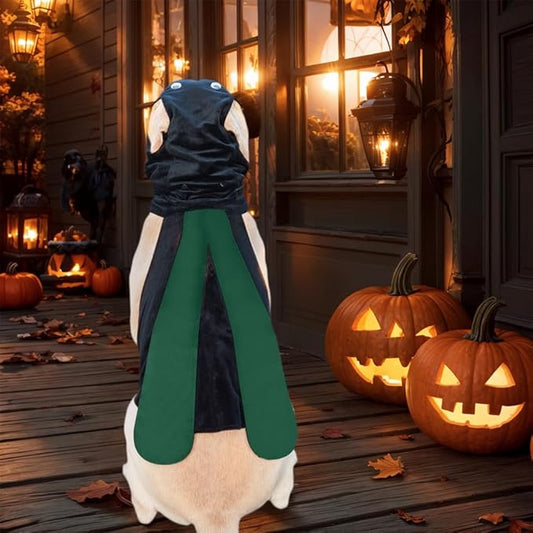 Dog Halloween Vampire Devil Cloak Cape, Red Black Classic Pet Costume for Small Medium Large Dogs, Holiday Cosplay Special Events (Mosquito-Green, B3)