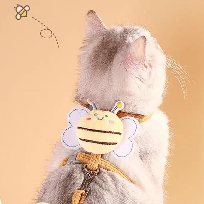 Cat Harness and Leash Set, Cat Harness Escape Proof, Rabbit Harness and Leash Set, Costumes for Cats and Bunny(A, Middle)