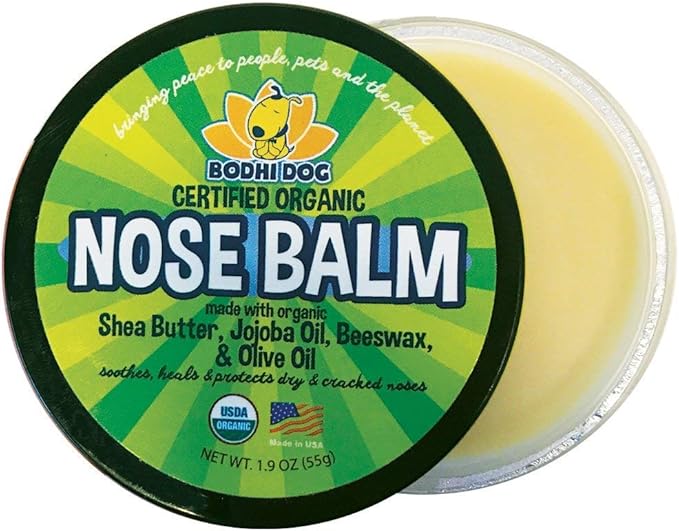 Bodhi Dog Organic Nose Balm - Moisturizes, Soothes & Protects Dry and Cracking Noses - USDA Certified Organic for Dogs & Cats - Suitable for All Breeds, Including Bulldogs, Retrievers & Terriers (2oz)