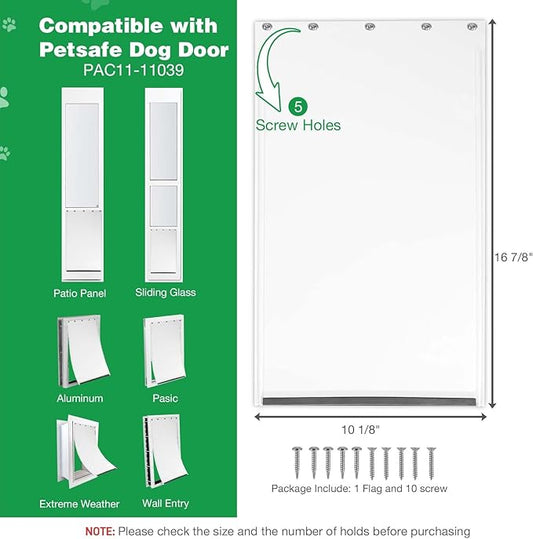 Dog Door Replacement Flaps with Screws and Grommets Washers, Compatible with PetSafe Doggy Door Pac11-11039 Pet Door Replacement Flap for Dogs and Cats Large
