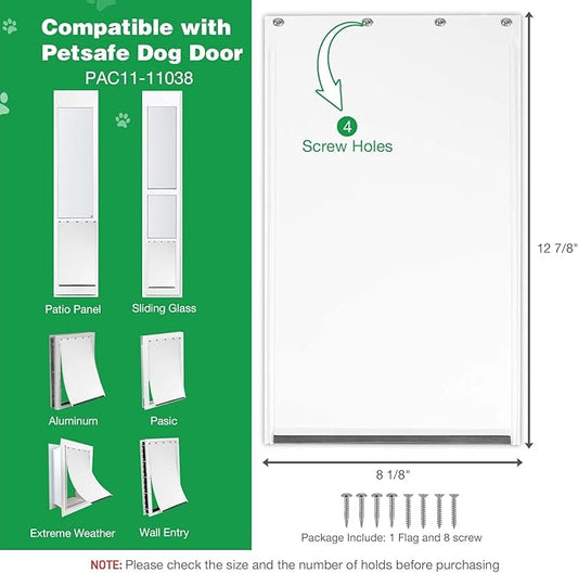 Dog Door Replacement Flaps with Screws and Grommets Washers, Compatible with PetSafe Doggy Door Pac11-11038 Pet Door Replacement Flap for Dogs and Cats Medium