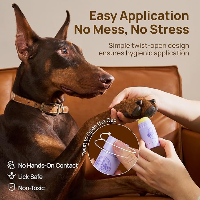 HICC PET Dog Paw Balm 1.06oz Natural Moisturizer & Protector for Dry Cracked Paws Soothes Hotspots & Odor, Horse Hoof, Joint Care