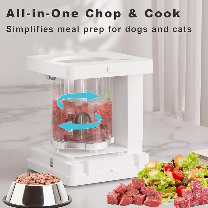 Pet Fresh Food Maker – All-in-One Dog & Cat Food Multicooker with Chopping & Cooking, DIY Cat Churru,Dog Treat Maker,5-in-1 Machine