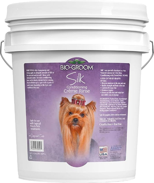 Bio-Groom Silk Creme Rinse Dog Conditioner - Conditioner for Dogs, Puppy Conditioner, Dog Conditioner Detangler, Dog Hair Conditioner - 5 Gallons