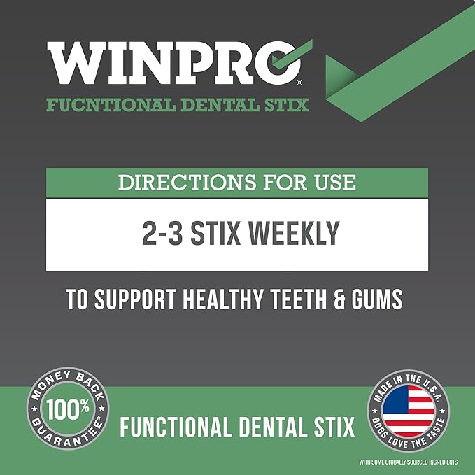 WINPRO Pet Functional Dental Stix for Dogs, 16 Sticks, Plasma Powered Dental Dog Chew Sticks That Promotes Gum and Peridontal Health