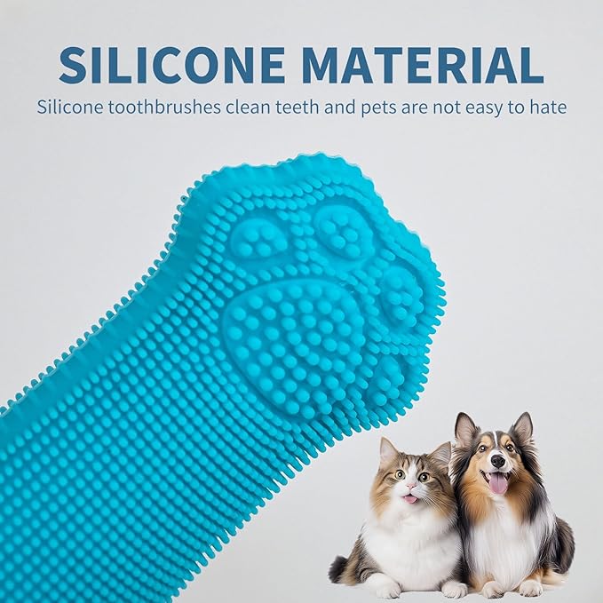 Hera Harmony Finger Toothbrush for Dogs & Cats, Soft Silicone Pet Dental Care Brush for Plaque & Tartar Removal, Teeth Cleaning & Gum Massage, Reusable 3 Pack