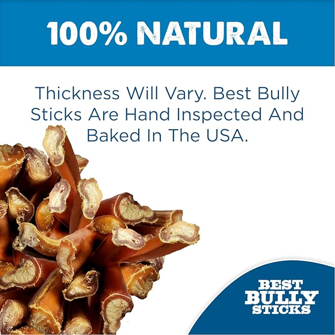 Best Bully Sticks Odorless 4-8 Inch Bully Sticks for Dogs - 8 oz (Pack of 1) - Natural Grass-Fed Beef, No Rawhide, Grain and Odor Free Chew Treat - Small, Medium, Large Breeds, Puppies
