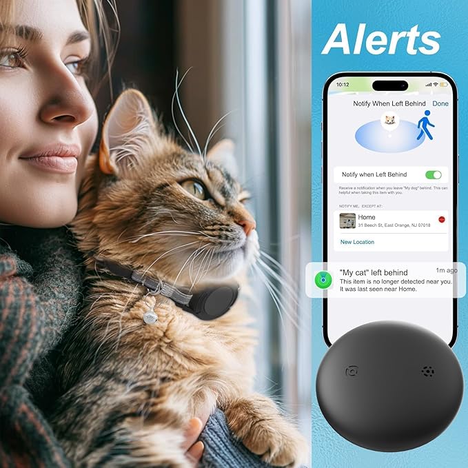 GPS Tracker for Cats, Mini GPS Cat Tracker, Smart Pet Activity Tracker, No Monthly Fee, Compatible with Apple Find My(iOS Only), Anti-Lost, Finder Tag for Vehicles, Pets, Kids, Items (1 Pack)