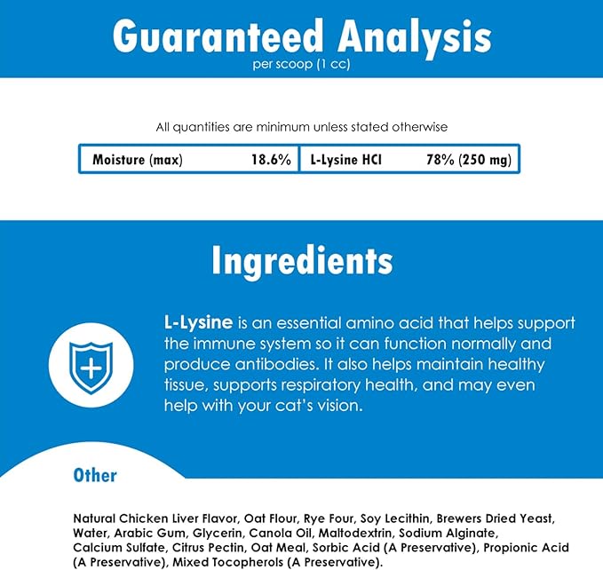 L-Lysine Soft Chews for Cats (60 Soft Chews) – Supports Immune, Respiratory, and Eye Health. Eases Sneezing, Runny Nose, and Watery Eyes. Salmon Flavor - (6 Pack)