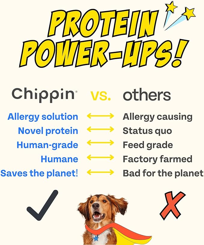 Chippin Chicken-Free, Peanut Butter Dog Treats – Sensitive Stomach & Allergy-Friendly, Puppy Training Treats, Healthy & Natural Christmas Treats for All Dogs, Sustainable Cricket Protein