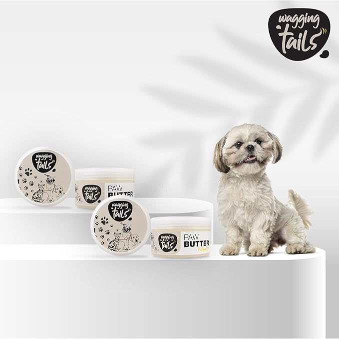 Wagging Tails 6-in-1 Paw Butter for Dogs & Cats, 1.76 fl oz (Pack of 2) Turmeric & Honey-Infused Lick-Safe Balm | Relieves Elbow & Paw Discomfort, Repairs Cracks, Moisturizes Pads & Softens Snouts