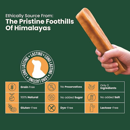 KATHMANDU'S Authentic Yak Cheese Himalayan Dog Chews - All Natural and Protein-Rich Nutrition Dog Treats, Long Lasting Chews for Aggressive Chewers, Odor & Gluten Free Yak Chew | Jumbo (Pack of 5)