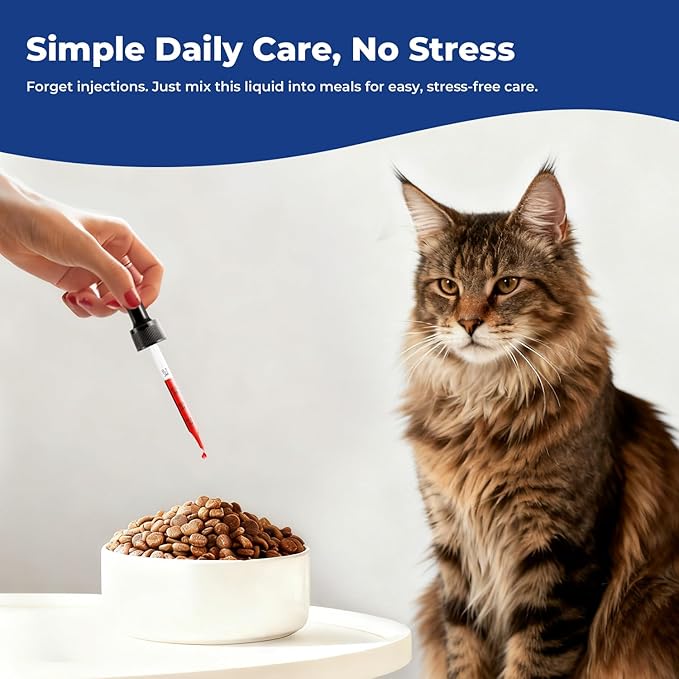 Appetite Stimulant for Cats, Liquid Vitamin B12 Drops, Methylcobalamin Supplement, Boosts Appetite, Energy, Mood, Recovery and Red Blood Cell Formation, Cat Vitamins - 2 fl oz (60ml)