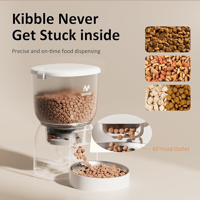 Automatic Cat Feeder WiFi: 5G Smart Auto Pet Feeder with App Remote Control- Timed Feeding Cat Food Dispenser with Airtight Lock-Fresh- Easy to Clean& Dual Power Supply with Stainless Bowl