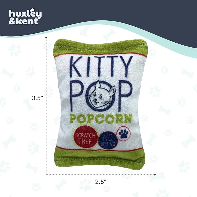 Huxley & Kent Plush Cat Toy - Interactive Catnip Toy for Cats & Kittens - Soft with Crinkle & Catnip - Fun Indoor Play - Kitty Pop