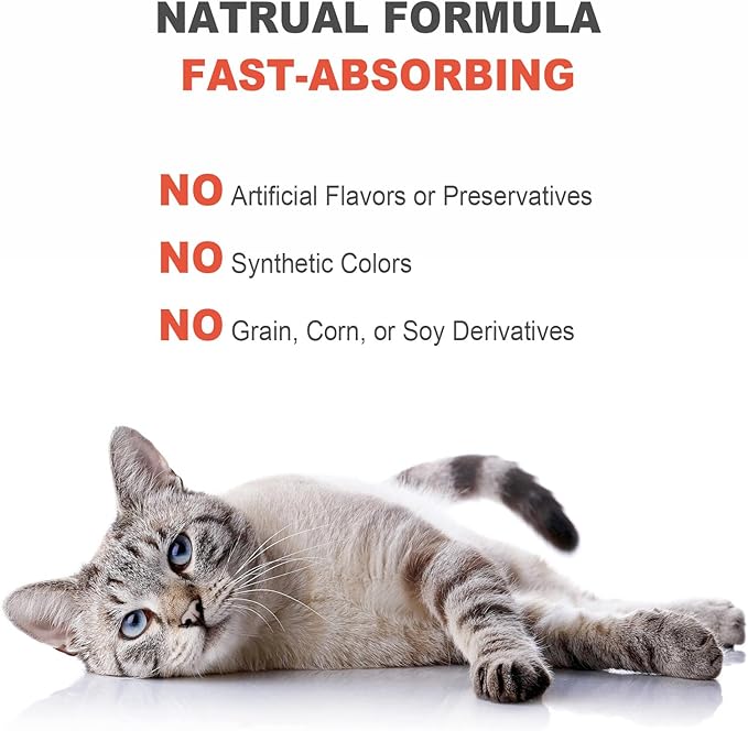 Hairball Control Chews for Cats – Chicken Flavor, 100 Soft Chews – Psyllium Husk, Lecithin, Omegas 3-6-9, Zinc & Biotin – Digestive & Skin Support for Hairball Reduction